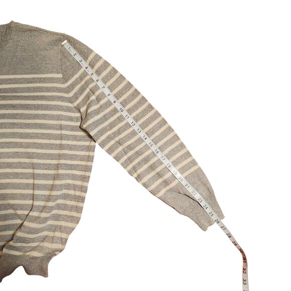 J. Crew Men's Linen Cotton Blend Striped, Crewneck Sweater, size XL - Picture 5 of 9